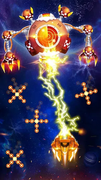 Скачать взлом Space Shooter: Galaxy Attack [MOD: безлимитные деньги и мощное оружие] — скриншот 2