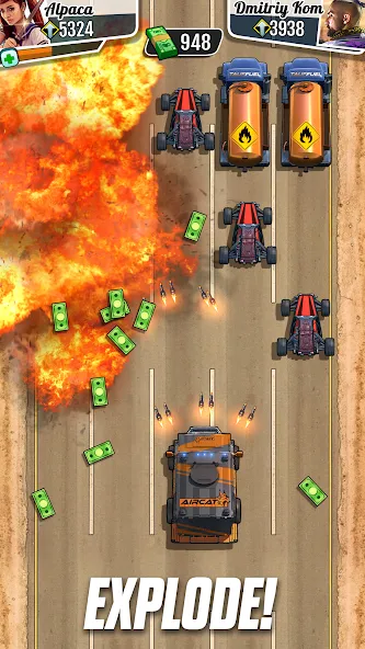 Скачать взлом Fastlane: Road to Revenge [MOD: безлимитные деньги и патроны] — скриншот 4