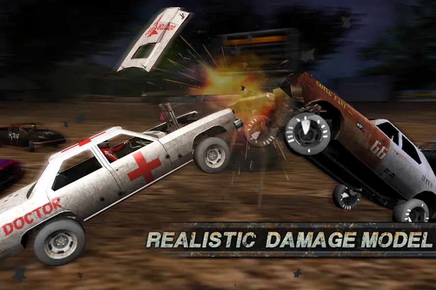 Скачать Demolition Derby: Crash Racing [MOD: безлимитные деньги и все машины открыты] — скриншот 1