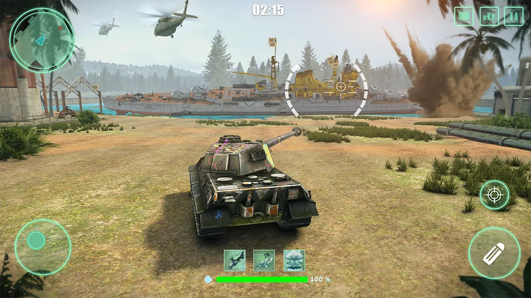 World Tanks War: Offline Games [MOD: безлимитные деньги и мощная техника] последняя версия — скриншот 1