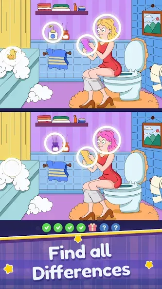 Скачать Find Differences: Spot Fun [MOD: подсказки доступны и уровни открыты] на телефон — скриншот 1