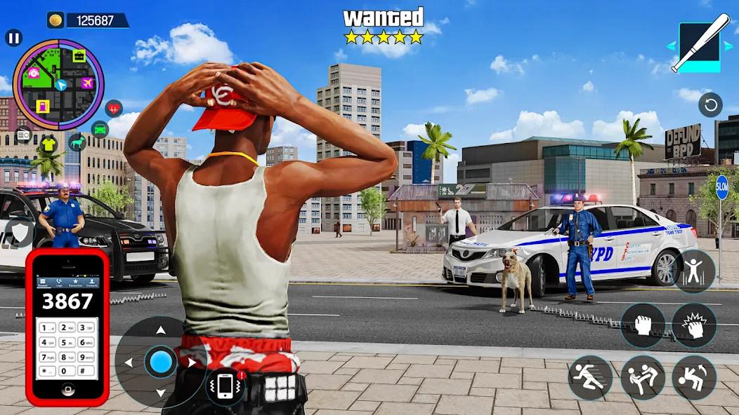 Взломанная Gangster Mafia City Crime Game [MOD: безлимитные деньги и оружие] на Андроид — скриншот 1