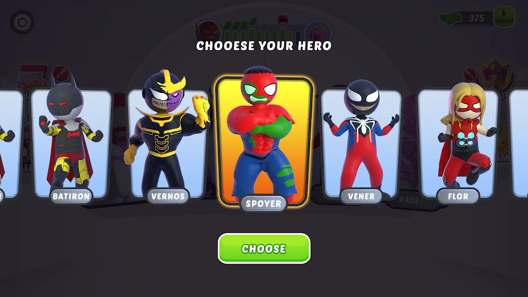 Stick Hero: Comic Superhero [MOD: безлимитные монеты и все герои] — Скачать бесплатно (APK) — скриншот 2