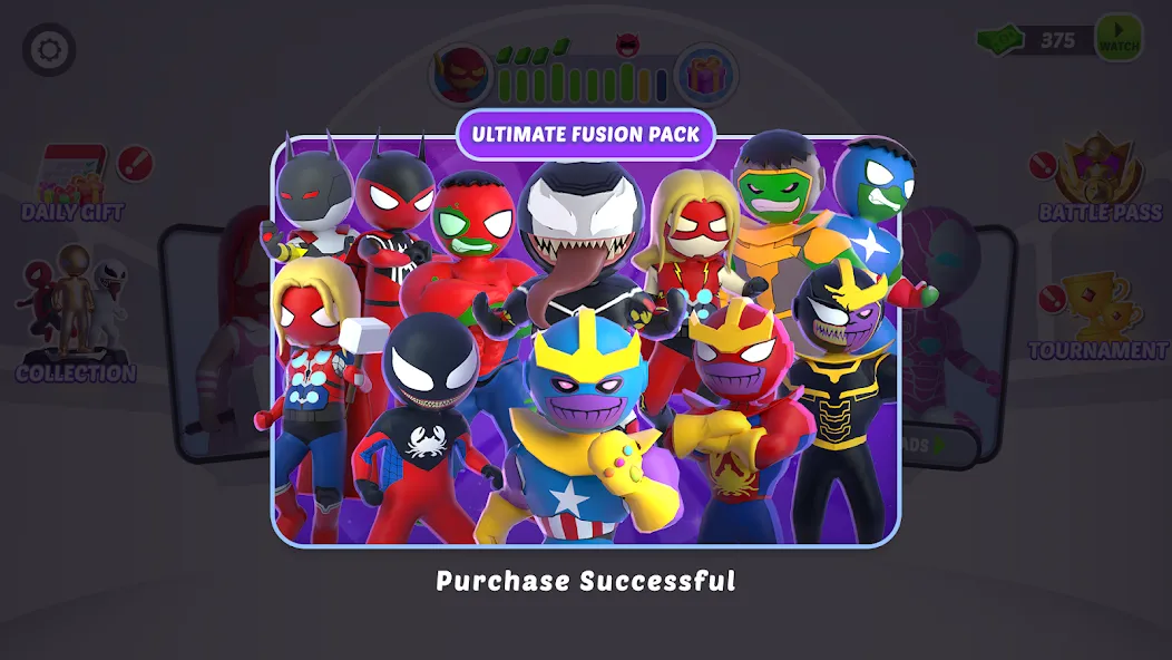 Stick Hero: Comic Superhero [MOD: безлимитные монеты и все герои] — Скачать бесплатно (APK) — скриншот 3