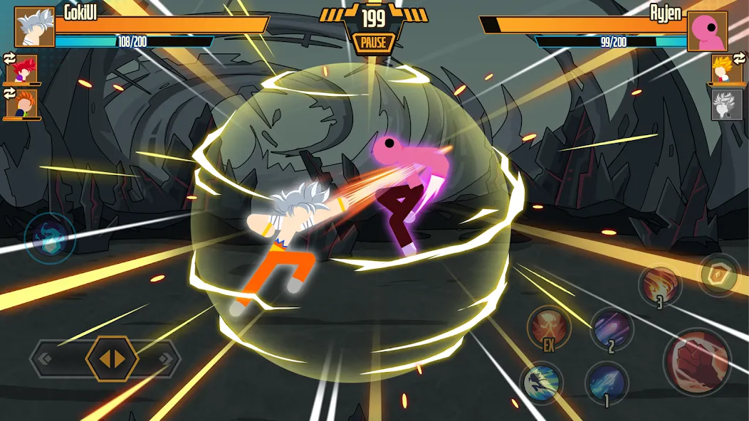 Stickman Dragon Fight - Super [MOD: безлимитные деньги и энергия] (Бесплатно / APK) — скриншот 1
