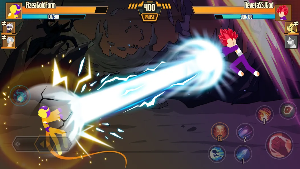 Stickman Dragon Fight - Super [MOD: безлимитные деньги и энергия] (Бесплатно / APK) — скриншот 2