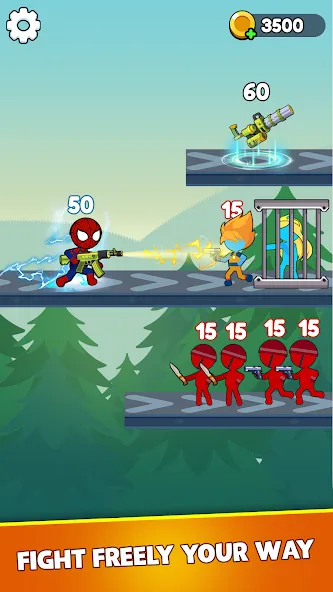 Stick Shooter: Battle Game [MOD: безлимитные патроны и здоровье] последняя версия — скриншот 1