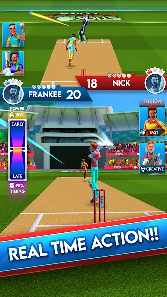 Скачать взлом Stick Cricket Clash [MOD: безлимитные монеты и энергия] — скриншот 1