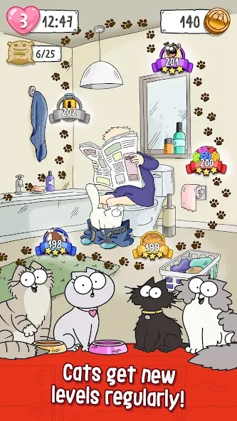 Simon’s Cat Crunch Time [MOD: безлимитные жизни и монеты] на Андроид — скриншот 3