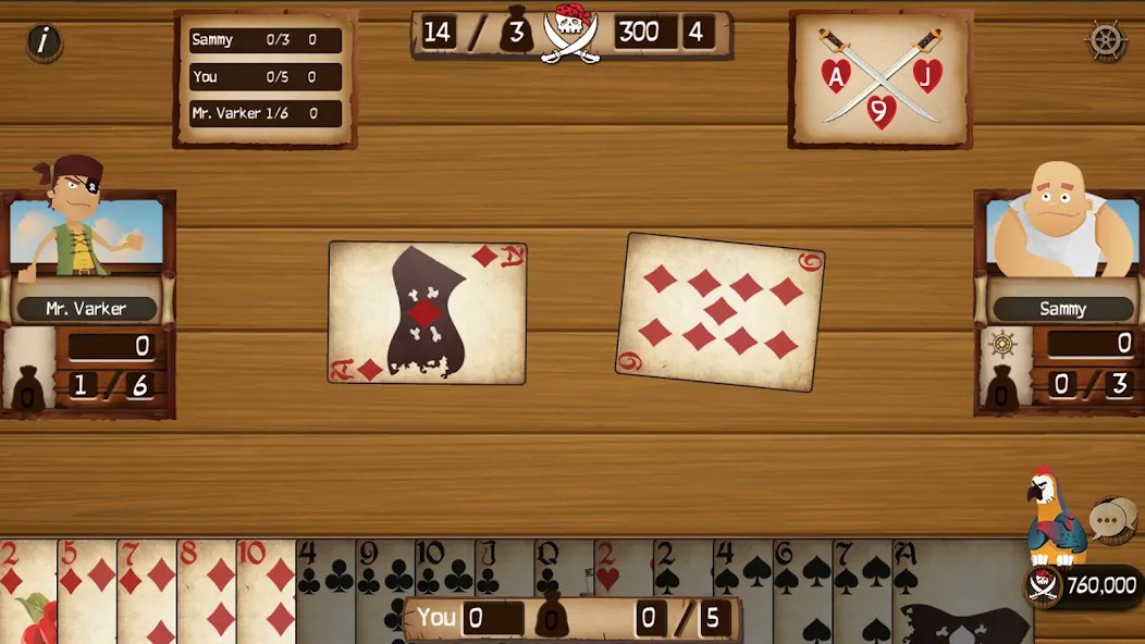 Spades Cutthroat Pirates [MOD: безлимитные монеты и пиратские бонусы] (Бесплатно / APK) — скриншот 2