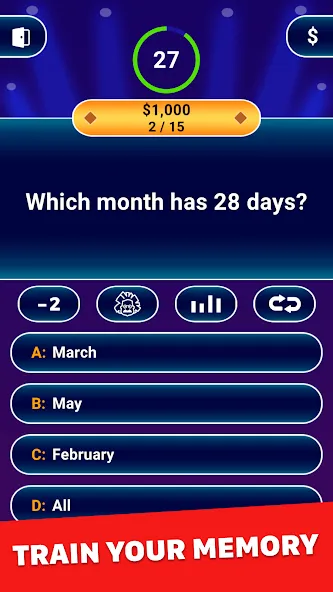 Взломанная Millionaire 2024: Trivia Game [MOD: безлимитные подсказки и жизни] на Андроид — скриншот 3