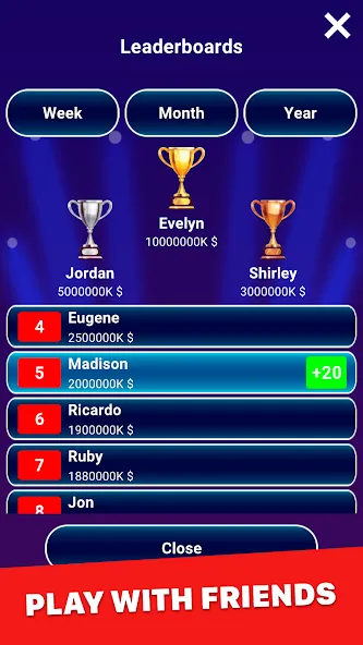 Взломанная Millionaire 2024: Trivia Game [MOD: безлимитные подсказки и жизни] на Андроид — скриншот 5