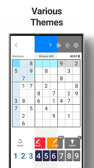 Скачать взлом Sudoku Levels: Daily Puzzles [MOD: подсказки и все уровни открыты] — скриншот 5