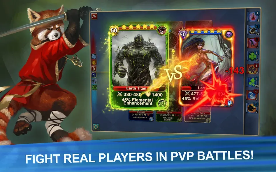 Blood of Titans: Card Battle [MOD: безлимитные ресурсы и усиленные карты] на Андроид — скриншот 4