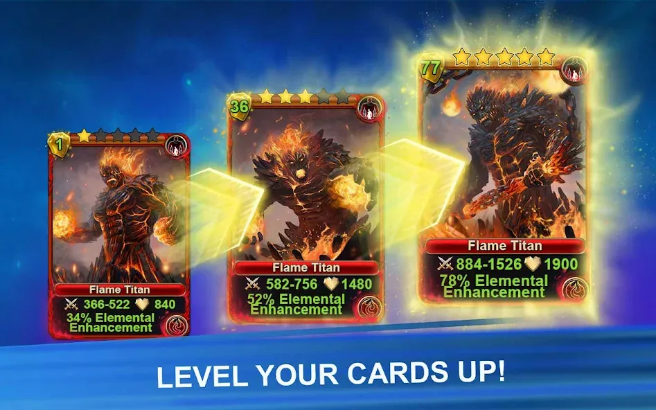 Blood of Titans: Card Battle [MOD: безлимитные ресурсы и усиленные карты] на Андроид — скриншот 5