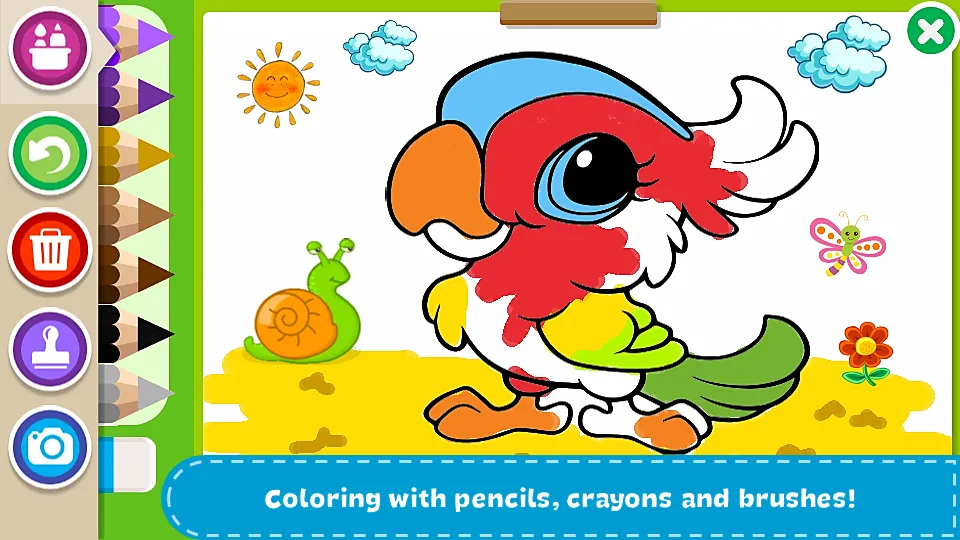 Взломанная Coloring Book - Kids Paint [MOD: все раскраски и премиум-кисти] на Андроид — скриншот 1