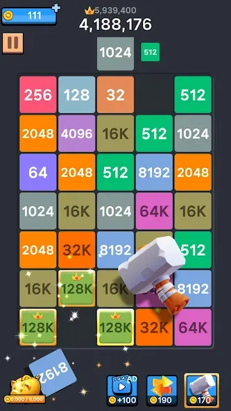 Скачать Drop Merge : Number Puzzle [MOD: без рекламы и безлимитные монеты] на телефон — скриншот 5