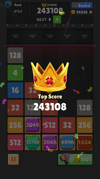 Drop The Number® : Merge Game [MOD: без рекламы и бесконечные ходы] (Бесплатно / APK) — скриншот 4