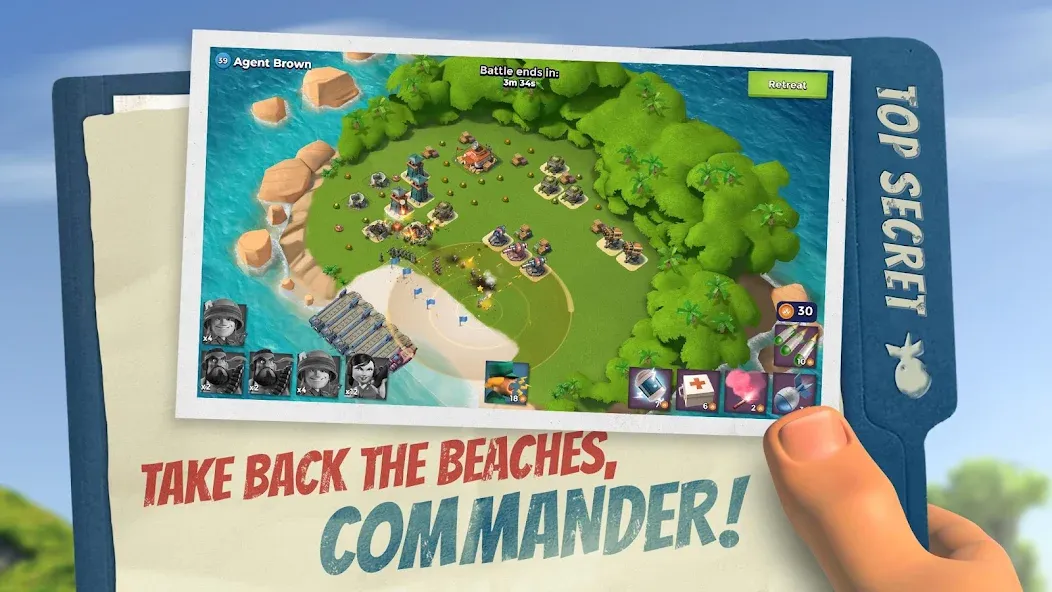 Boom Beach [MOD: безлимитные ресурсы и ускоренное строительство] — Скачать бесплатно (APK) — скриншот 1