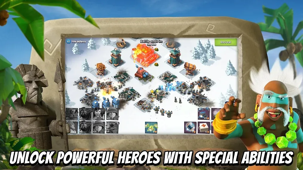 Boom Beach [MOD: безлимитные ресурсы и ускоренное строительство] — Скачать бесплатно (APK) — скриншот 3