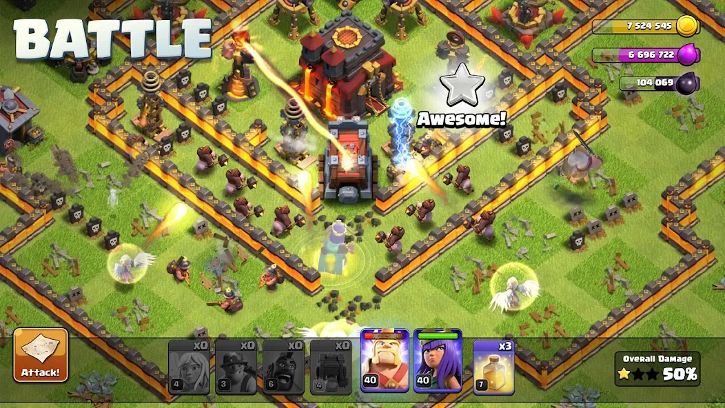 Взломанная Clash of Clans [MOD: много ресурсов и быстрые улучшения] на Андроид — скриншот 1
