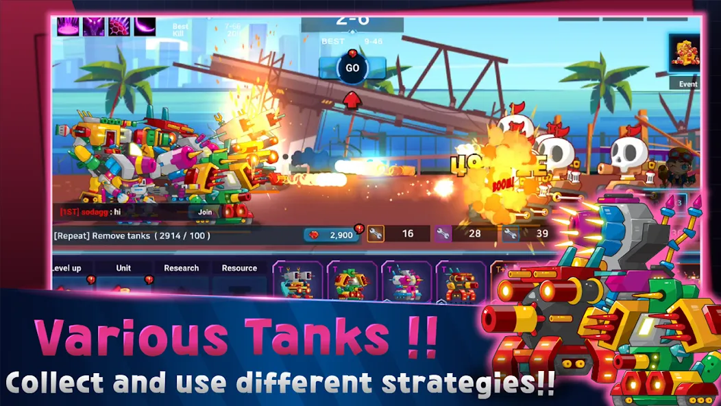 Mini Robot Tank : idle [MOD: безлимитные деньги и оружие] на Андроид — скриншот 2