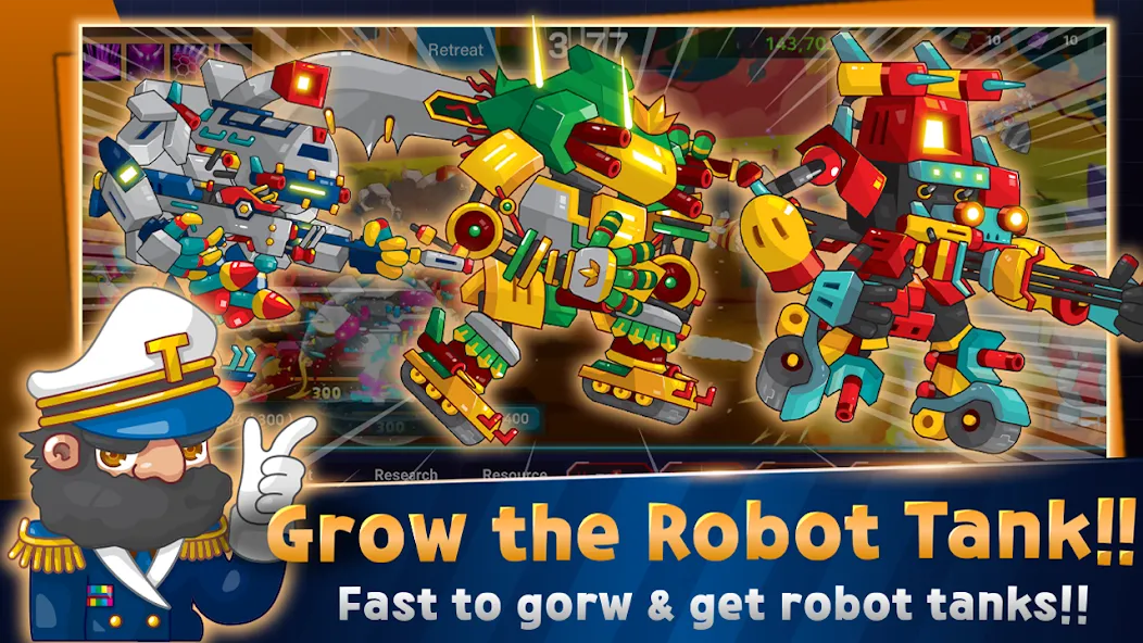 Mini Robot Tank : idle [MOD: безлимитные деньги и оружие] на Андроид — скриншот 3