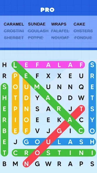 Word Search Puzzle Challenge [MOD: без рекламы и все подсказки] на Андроид — скриншот 1