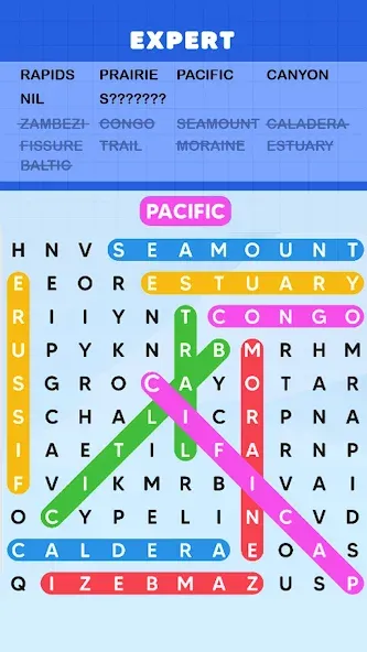 Word Search Puzzle Challenge [MOD: без рекламы и все подсказки] на Андроид — скриншот 2