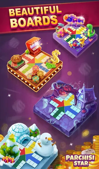 Скачать взлом Parchisi STAR Online [MOD: без рекламы и бесконечные монеты] — скриншот 5
