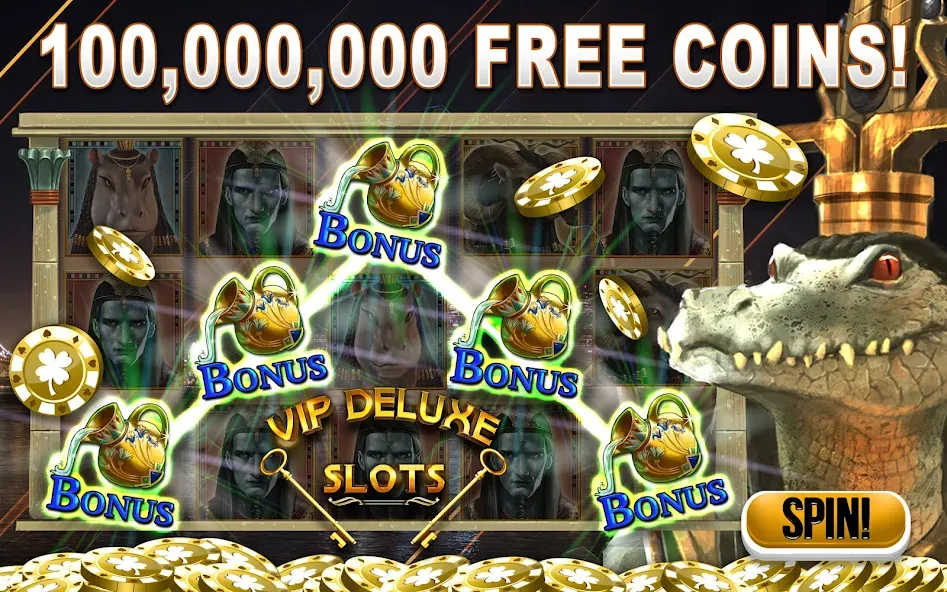 VIP Deluxe Slots Games Offline [MOD: безлимитные монеты и джекпоты] последняя версия — скриншот 1
