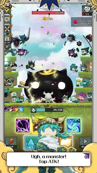 Взломанная Tap Dragon: Little Knight Luna [MOD: безлимитные деньги и урон] на Андроид — скриншот 4