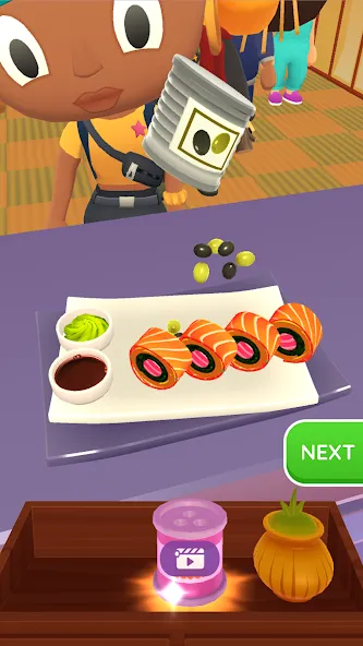 Sushi Roll 3D - Cooking ASMR [MOD: безлимитные деньги и все рецепты] (Бесплатно / APK) — скриншот 3