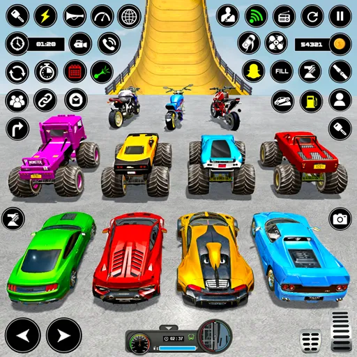 Скачать Crazy Ramp Car Stunt Master 3D [MOD: безлимитные деньги и все машины открыты] — скриншот 2