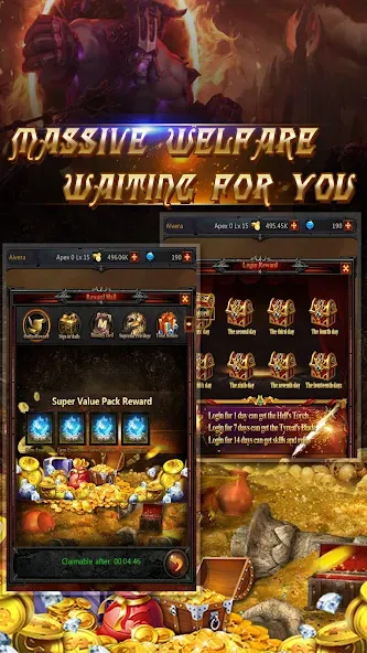 Dark God of War：Idle AFK RPG [MOD: безлимитные ресурсы и алмазы] — Скачать бесплатно (APK) — скриншот 5