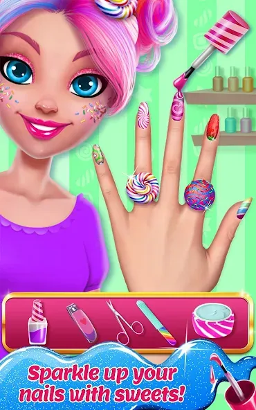 Взломанная Candy Makeup Beauty Game [MOD: безлимитные деньги и макияж открыт] на Андроид — скриншот 3