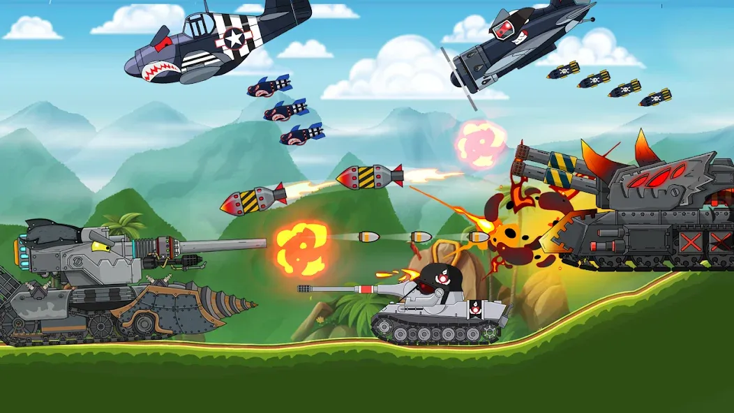 Tank Combat: War Battle [MOD: безлимитные деньги и мощные танки] на Андроид — скриншот 4