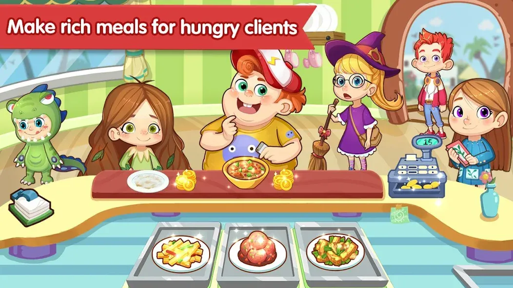 Скачать Happy Kitchen World [MOD: безлимитные монеты и все рецепты открыты] на телефон — скриншот 4