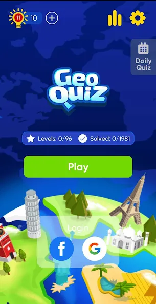 Geo Quiz: World Geo Trivia [MOD: открыты все страны и регионы] (Бесплатно / APK) — скриншот 1