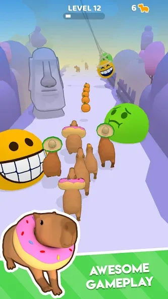 Взломанная Capybara Rush [MOD: много монет и бонусов] на Андроид — скриншот 2