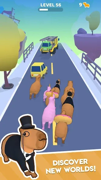 Взломанная Capybara Rush [MOD: много монет и бонусов] на Андроид — скриншот 4