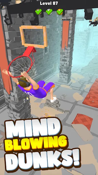 Скачать Hoop World: Flip Dunk Game 3D [MOD: безлимитные деньги и все уровни открыты] на телефон — скриншот 2