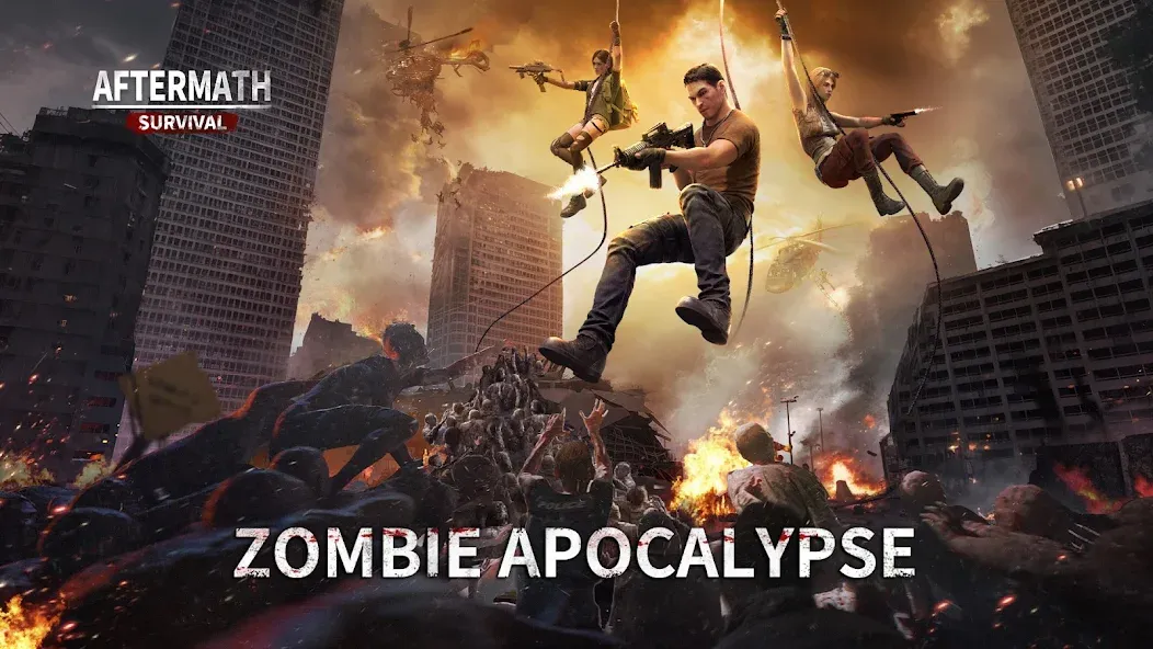 Скачать взлом Aftermath Survival: Zombie War [MOD: безлимитные ресурсы и оружие] — скриншот 1