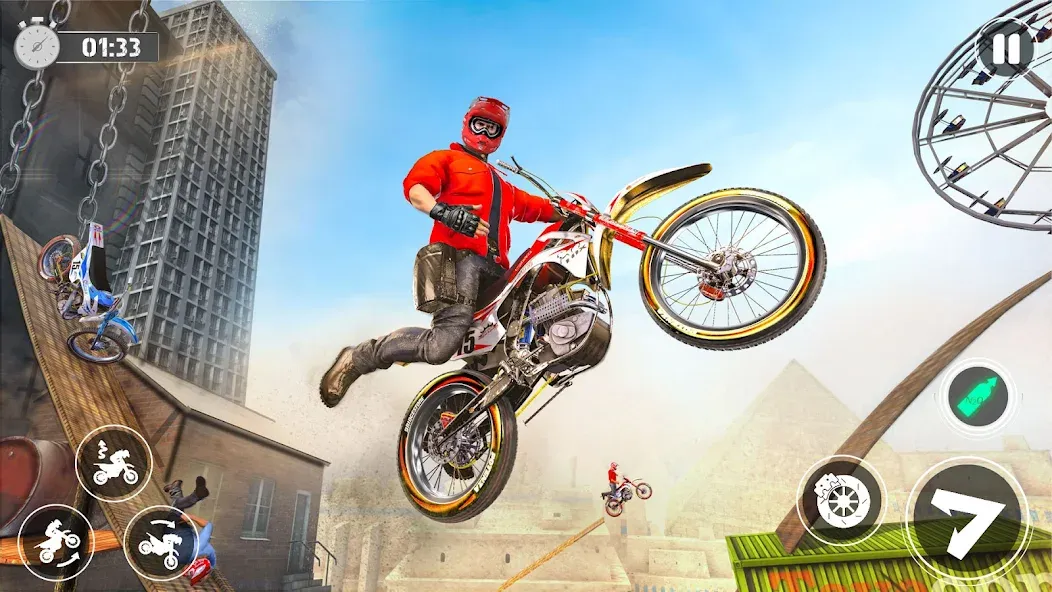 Скачать Bike Stunt Race Tricks Master [MOD: безлимитное топливо и открыты трассы] на телефон — скриншот 1