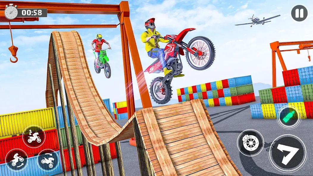 Скачать Bike Stunt Race Tricks Master [MOD: безлимитное топливо и открыты трассы] на телефон — скриншот 4