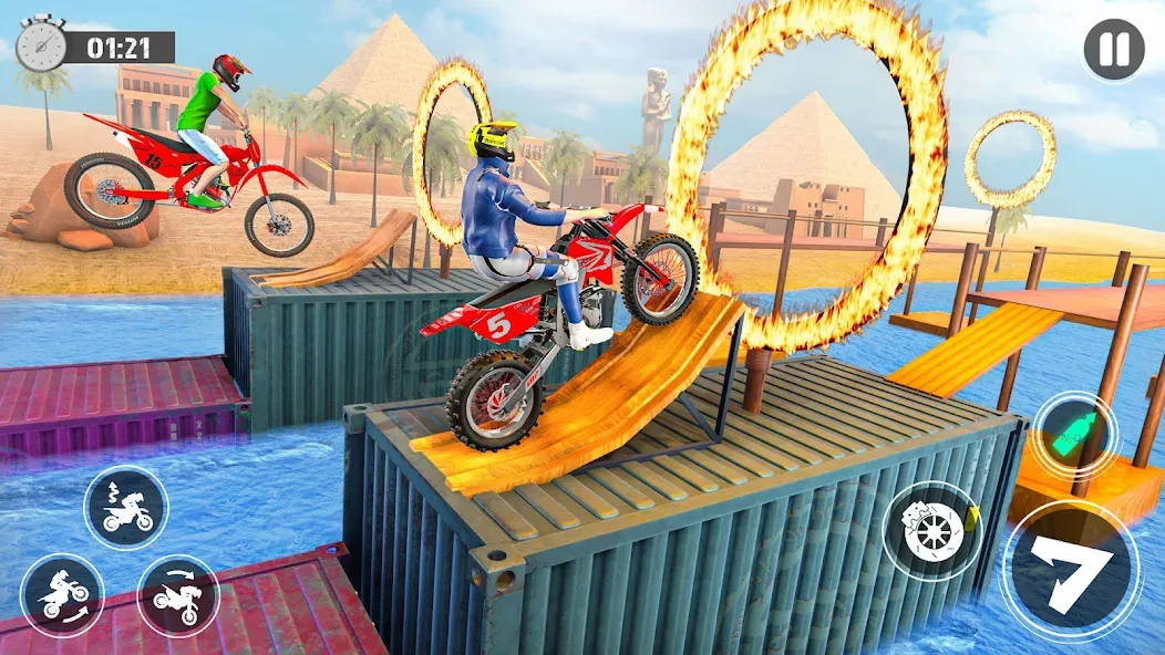 Скачать Bike Stunt Race Tricks Master [MOD: безлимитное топливо и открыты трассы] на телефон — скриншот 5