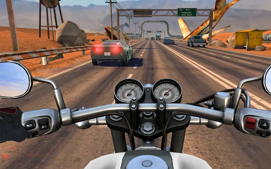 Moto Rider GO: Highway Traffic [MOD: безлимитные деньги и топливо] на Андроид — скриншот 1