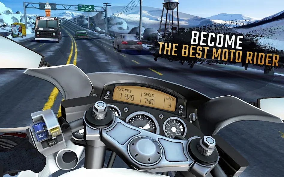 Moto Rider GO: Highway Traffic [MOD: безлимитные деньги и топливо] на Андроид — скриншот 5