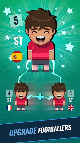 Скачать взлом Merge Football Manager: Soccer [MOD: безлимитные деньги и усиленная команда] — скриншот 5