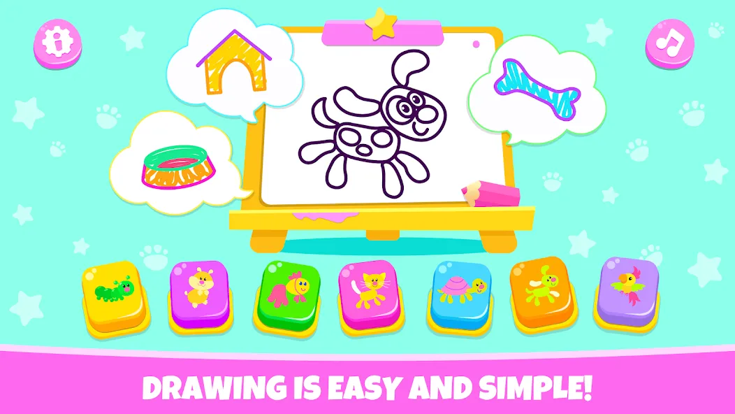 Скачать Drawing for kids! Toddler draw [MOD: все рисунки и цвета открыты] на телефон — скриншот 1
